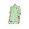 Adidas X Stella McCartney Logo Print Wave Round Neck Pullover Long Sleeve Sweatshirt Women Sweatshirt Green HT1105