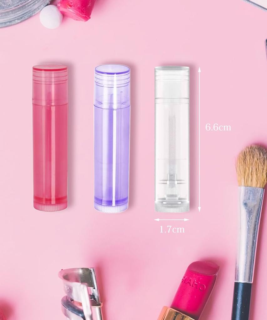 DFsucces Тюбики для бальзама для губ Контейнеры для губ Набор из 20 вращающихся прозрачных косметических контейнеров Многоразовые контейнеры Тюбики для помады Контейнеры для помады ручной работы