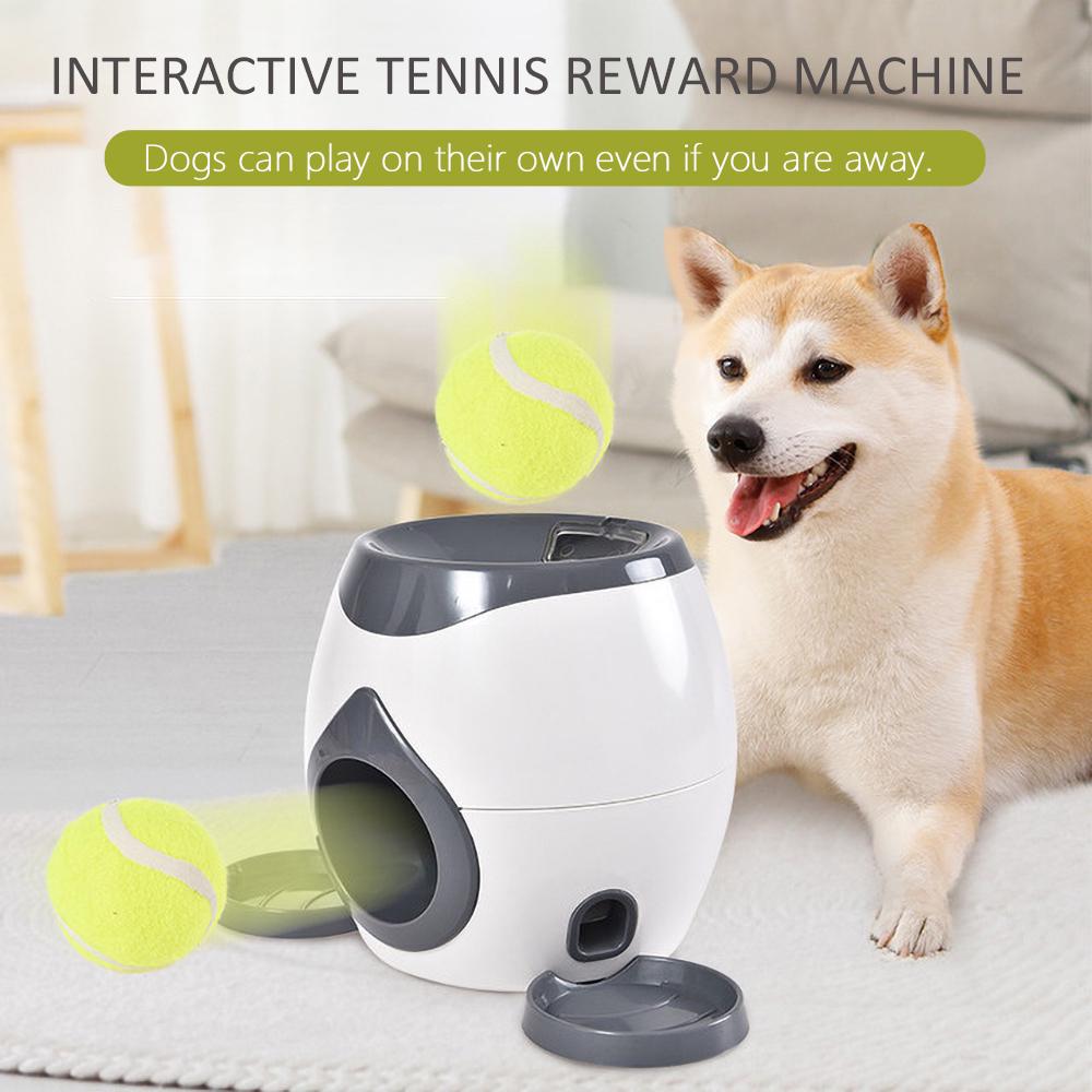 Interactive Reward Toy Dogs Tennis Ball Automatic Thrower Food Treat Dispenser Creativity Play Game