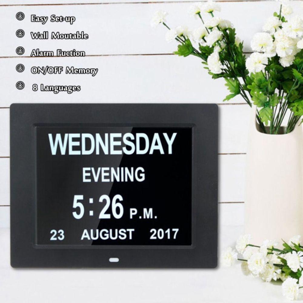 Electronic Day Month Year Large Table Time LCD Screen Calendar Alarm Clock Home Decor Digital Clock