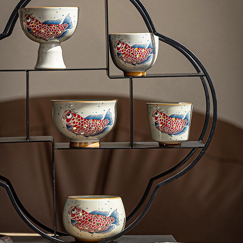 Золотой и нефритовый полный зал арована маленькая чайная чашка керамическая домашняя мастер-чашка одинарная чашка чашка для дегустации чая набор для чая кунг-фу подарочная коробка