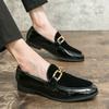 Fashion Designer Style Men's Slip On Shoe Patent Leather  Fashion Party Wedding Outdoor Walking Men's Trend Oversized Loafer