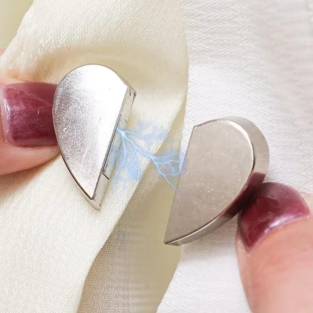 8PCS Anti-Slip Magnetic Curtain Buckle Heart-Shaped Detachable Snap Hooks Curtain Clips Bathroom