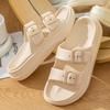 Soft Sole Eva Cloud Slippers Women Summer Double Buckle Pillow Sandals Slides Flat Heels Non Slip Home Flip Flops