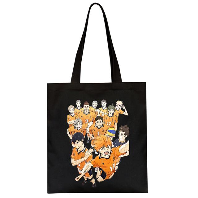 Fashion Anime Haikyuu Shopper Bag Eco Manga Tote Harajuku Shopper Bag Women Canvas Shoulder Bag Large-capacity Women's Handbags