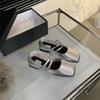 French Evening Breeze Silver Single Shoes Female 2024 New Spring and Autumn Summer Flat Temperament Fairy Square Head Light Mouth Mary Jane