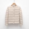 Lightweight Women's Short Round Neck Autumn and Winter Round Neck Warm Jacket Solid Color Down Jacket