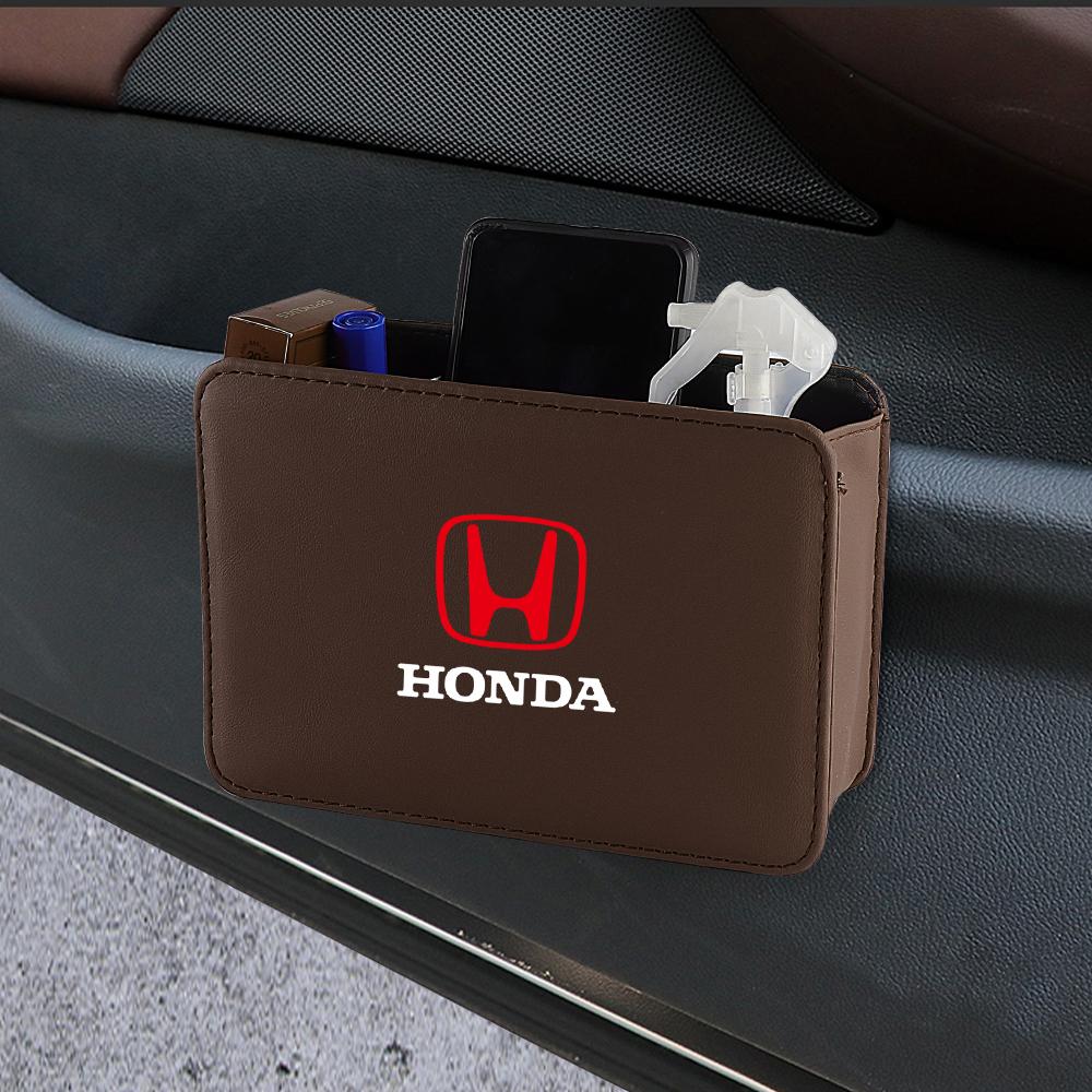 dncr6 Car Door Organizer Bin Leather Trash Can Phone Key Storage Box For Honda Civic Fit Jazz Accord Pilot CRV Odyssey Passport City