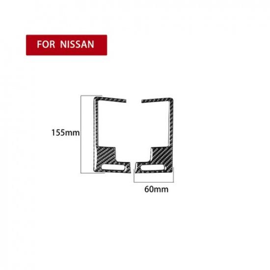 2Pcs Carbon Fiber Interior Center Air Vent Cover Trim For Nissan 350Z 2003-2009