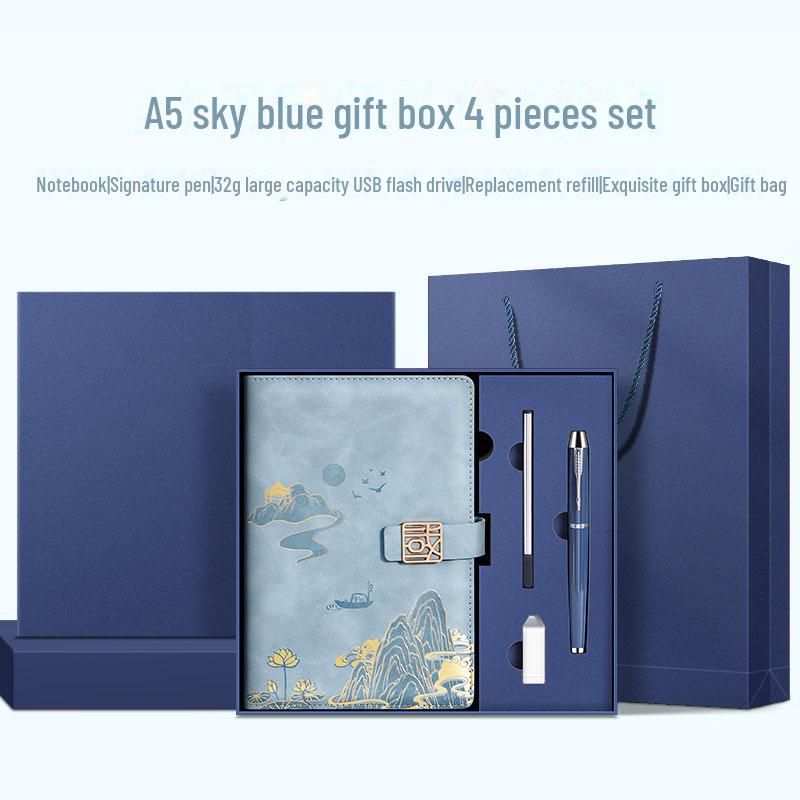 Подарочный набор из блокнотов формата А5 «Культура и творчество» — сувенир в китайском стиле с индивидуальным логотипом