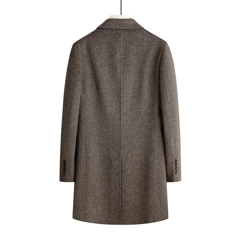 Осень и зима Новое мужское шерстяное пальто ручной работы с двумя сторонами Среднее и длинное деловое повседневное шерстяное пальто Мужское пальто