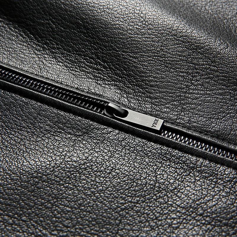 Натуральная кожа козья кожа норковая подкладка съемная кожаная куртка мужская повседневная кожаная куртка норковый воротник пальто