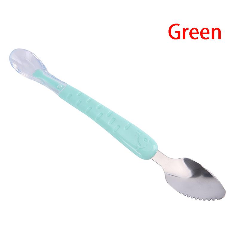 1 шт. ложка для кормления ребенка с двойной головкой, скребок для чистых фруктов, детская ложка