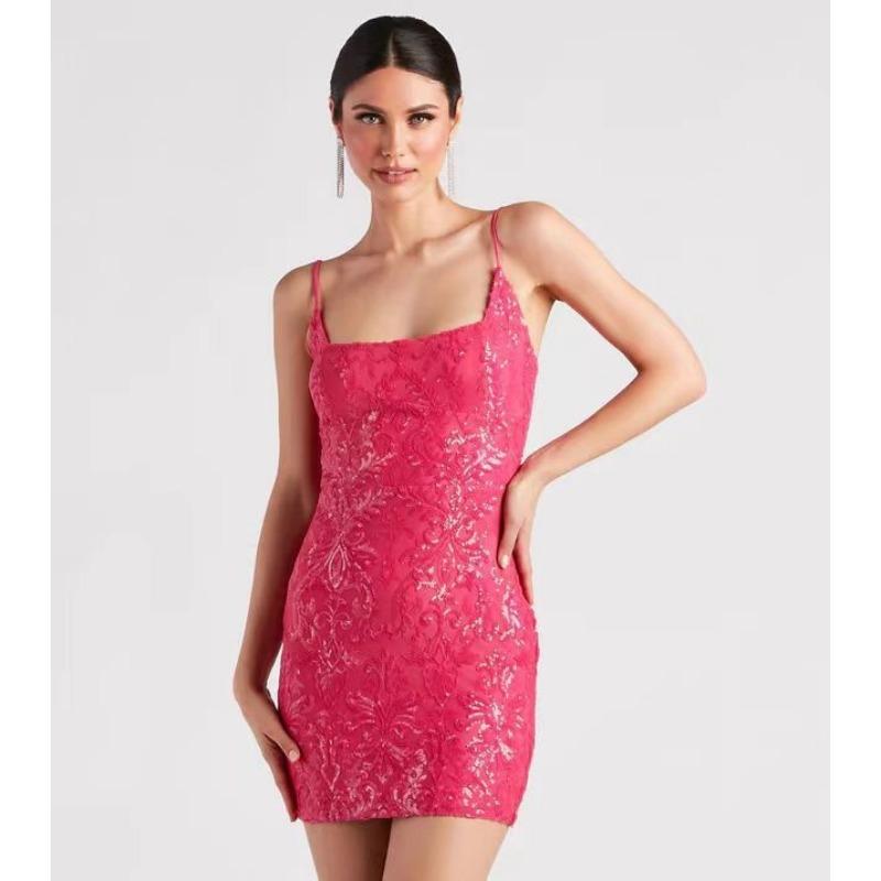 Женское сексуальное мини-вечернее платье bodycon с пайетками на тонких бретельках, облегающее