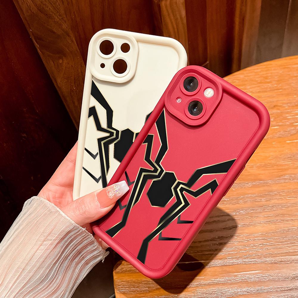 Черный квадратный силиконовый чехол для телефона с рисунком паутины для iPhone Samsung Galaxy Xiaomi Redmi POCO HUAWEI Honor противоударный защитный резиновый чехол