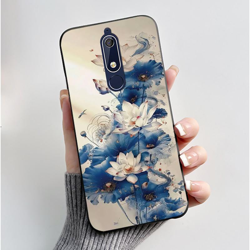 Чехол Для Nokia 5.1 6.1 Эстетичный Роскошный Милый Крутой Мальчики Девочки Мягкий силикон Чехол для телефона Задняя крышка Черный Матовый Защитный чехол