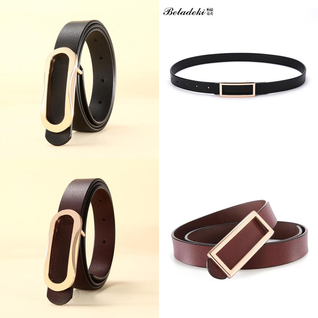 Classic Leather Belt For Women With Smooth Buckle And Casual Style For Office And Daily Wear