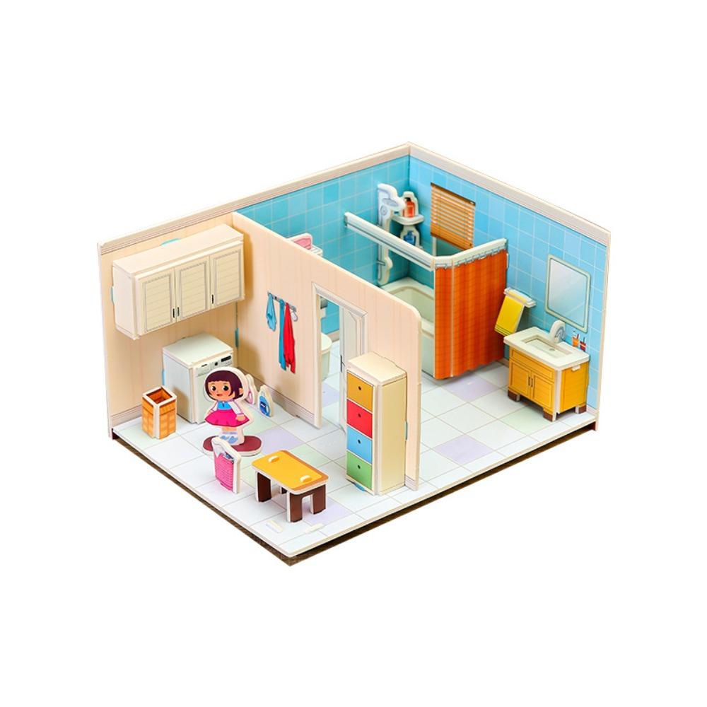Educational 3D Paper Puzzle Room Paper Building Kit Room Construction