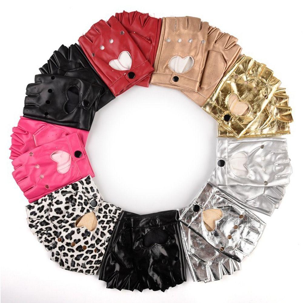 Mittens Performance Mittens Ladys Driving Dress Heart Mittens Five Finger Gloves PU Leather Gloves