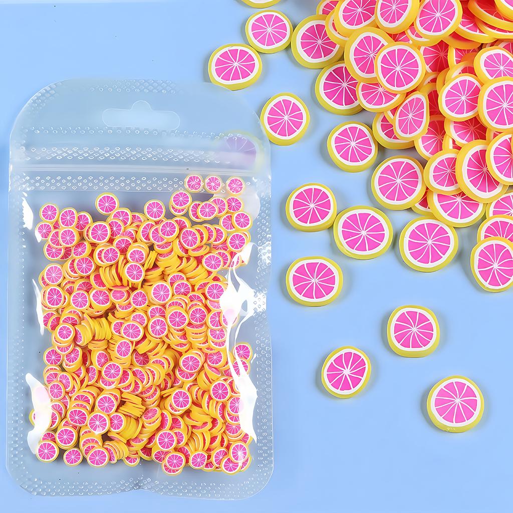 10g Nail Art Decoration Heart Fruit Candy Slices Polymer Clay Nail Charms Manicure Accessory for DIY Resin Silicone Mold Filler