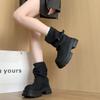Fashion Tribe Niche Design Pants Martin Boots Children's Autumn New Thick-soled Maillard Short Boots