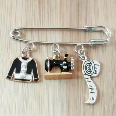 Мода Ножницы Одежда Швейная Машина Рулетка Брошь Ювелирные Изделия Дизайнеры Подарки