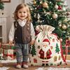 Christmas Large Canvas Drawstring Pocket Apple Large Gift Holiday Wrapping Gift Cotton Storage Bag