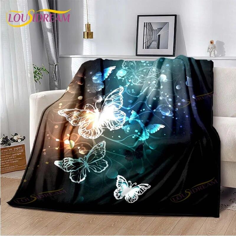Одеяло с бабочкой, легкое мягкое плюшевое фланелевое одеяло для дивана, дивана, одеяло для пикника, одеяла для кроватей