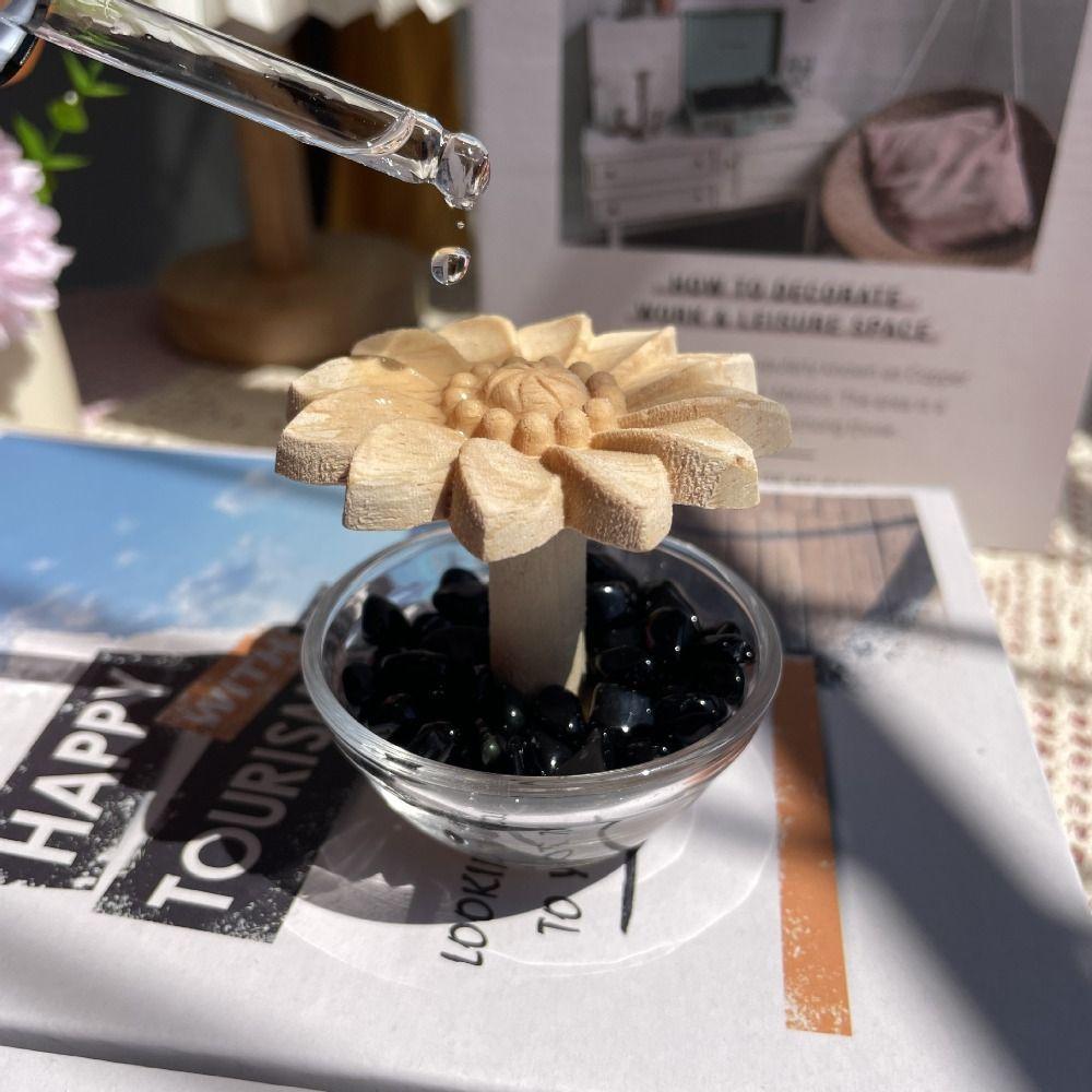 DIY Flower Shape Aromatherapy Diffuser Refillable Essential Oils Containers  Room