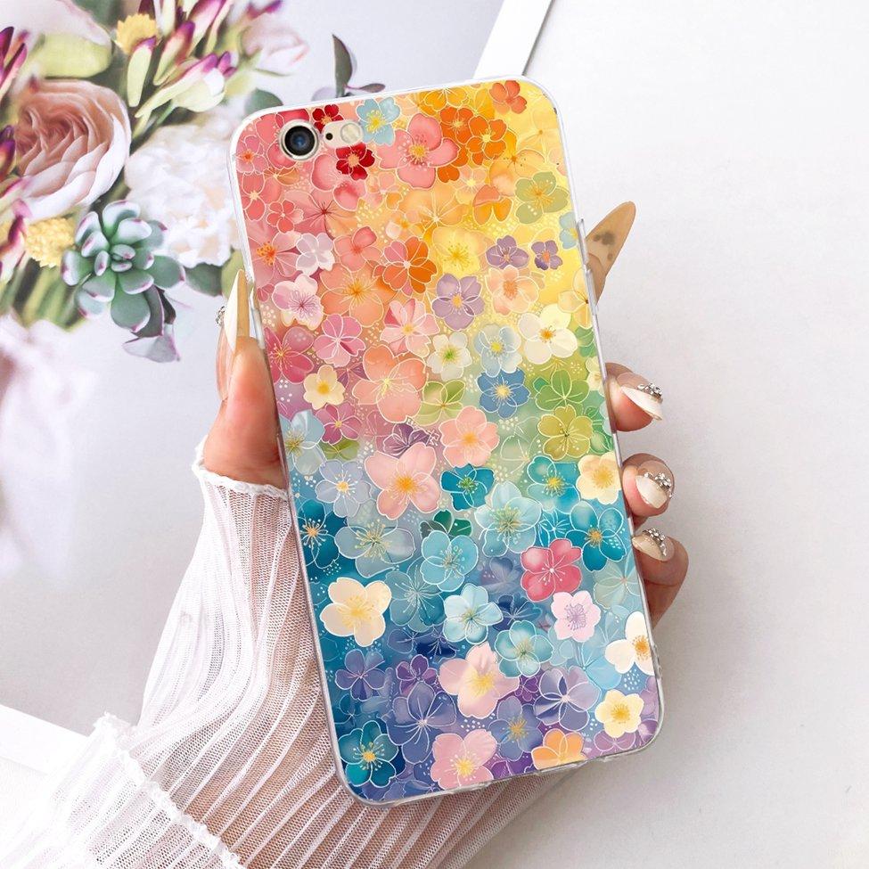Transparent Casing For iPhone 6s Phone Case For iPhone 6 Cover Luxury Fashion Butterfly Funny Cute Painted