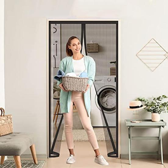 Москитная дверная занавеска, магнитная дышащая застежка, простая установка, магнитный экран, дверной проем, москитная сетка