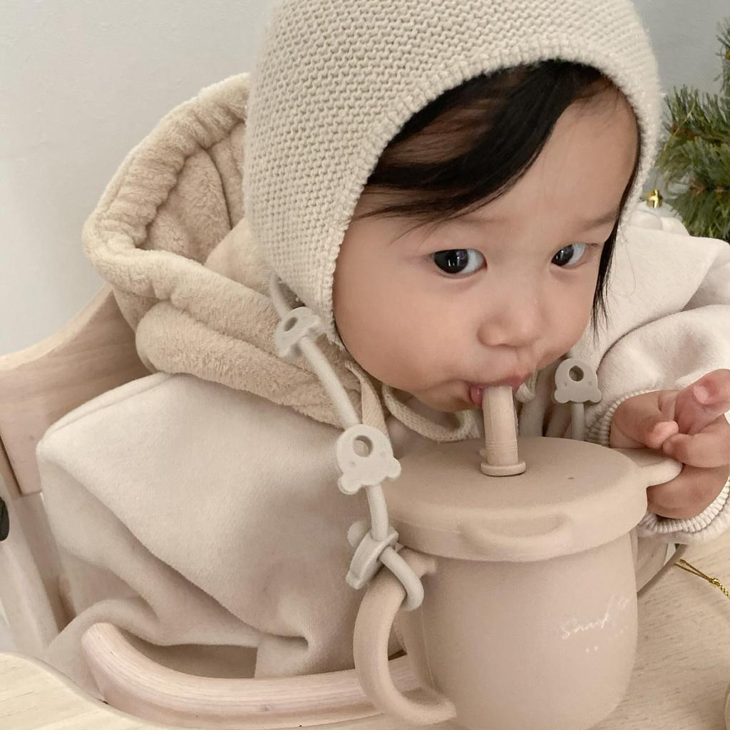 Fika Silicone Mug Bear Meets Food Hygiene Supervised by a Nursery - 4-way Set, 300ml, Standards, Beige/Pouch Included, Kobe-based Teacher/Mom