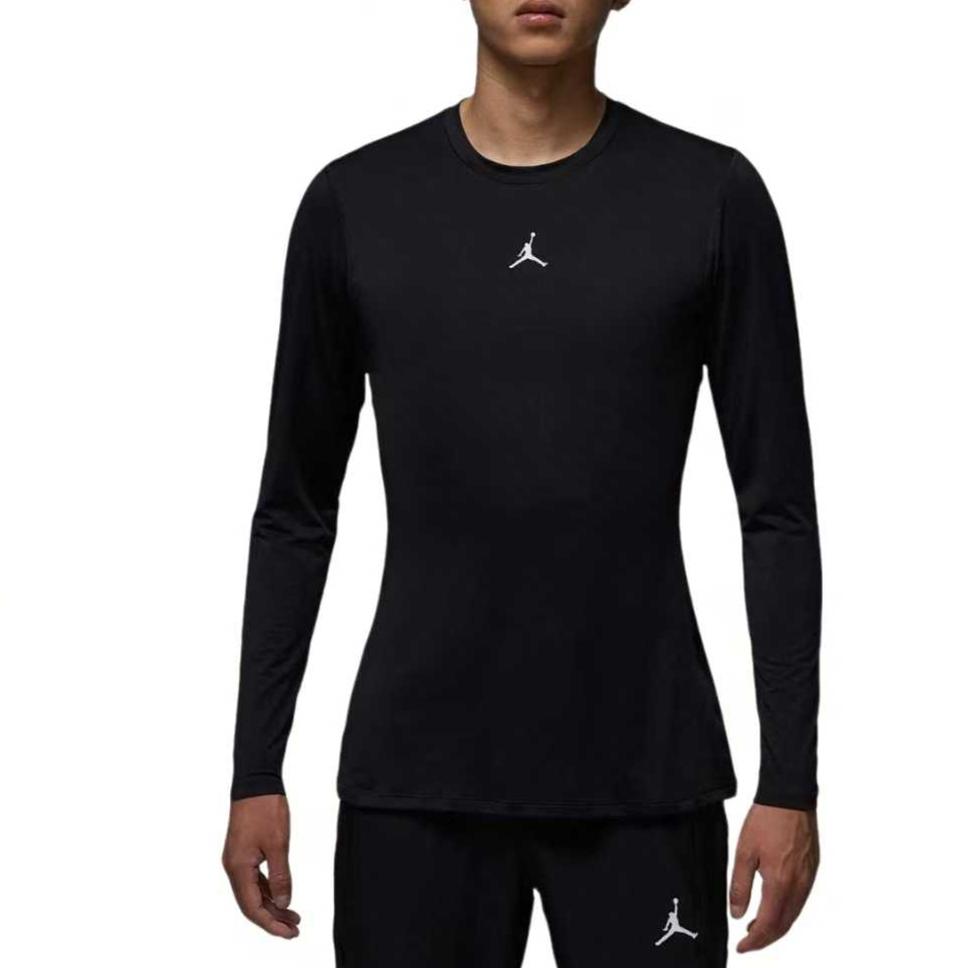 Jordan Спортивные футболки мужские быстросохнущие Черно-белые HQ8684-010
