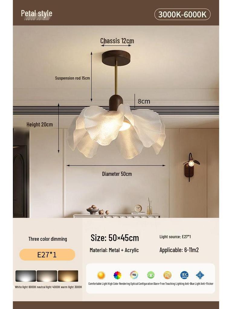 Французская винтажная люстра-лепесток для гостиной, столовой, спальни или кабинета