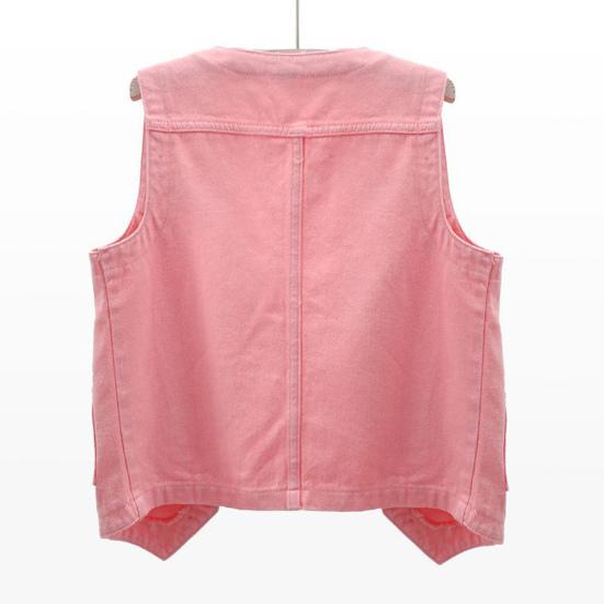 Женский джинсовый жилет с карманами, без рукавов, на пуговицах, свободный однотонный кардиган с V-образным вырезом, жилет в городском стиле для путешествий на свежем воздухе