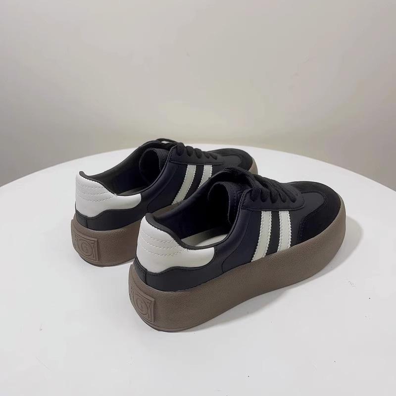 Немецкие тренировочные женские туфли из натуральной кожи, новинка 2025 года, белые туфли на платформе, ретро-обувь Forrest Gump, повседневная спортивная обувь для сноуборда