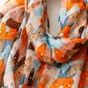 Bohemian Cat Pattern Tassel Scarf Long Animal Print Scarves Elegant Ethnic Style Wrap  Female