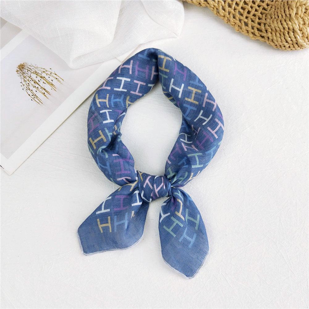 Маленький квадратный шарф из хлопка и льна, шелковый шарф, женский, весна и осень, новый стиль, художественный и универсальный, модный, темпераментный шарф-повязка на голову