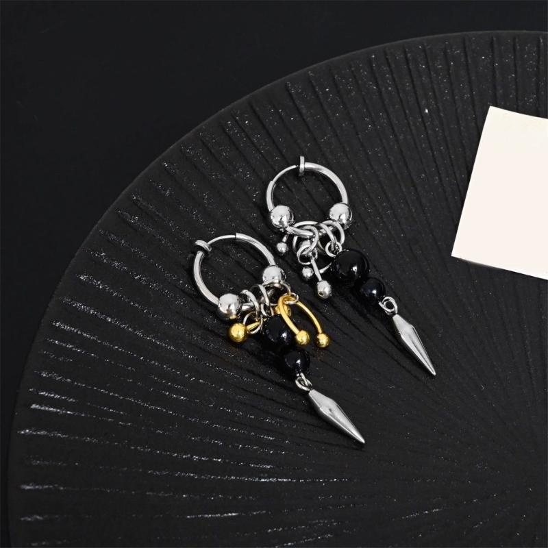 Artistic Cone Drop Earrings Punk Style Tassels Dangle Earwear Lightweight Alloy Jewelry For Women Daily Party