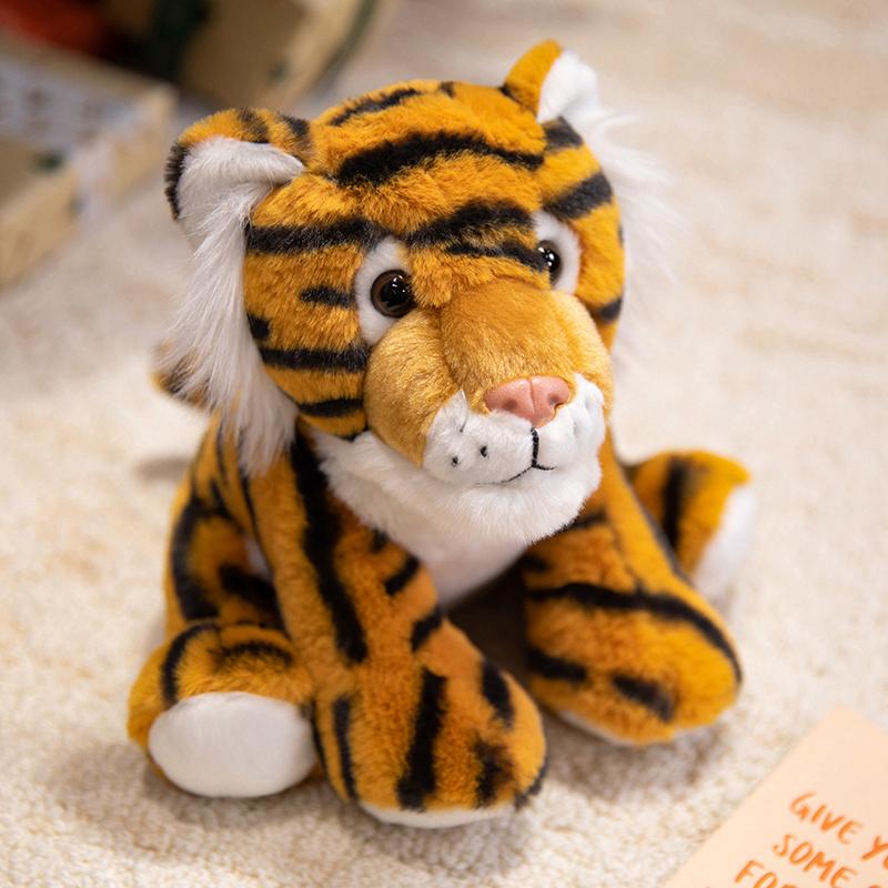 23cm Kawaii Tiger Plush Toy Stuffed Wild Animal Giraffe Doll Pillow Soft Birthday Gift for Boys Girls Kids Home Decor