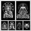 1PC Gothic Style Satanic Poster Self-adhesive Art Waterproof Paper Sticker Coffee House Bar Room Wall Decor