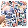 50Pcs Warm Winter Crystal Ball Christmas Tree Stickers Crafts Scrapbooking Book Label Decorative Sticker DIY Stationery Notebook Decals
