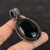 Подвеска из черного оникса, обернутая медной проволокой, подвеска из драгоценного камня, подвеска из черного оникса и меди, ручная работа, подвеска, обернутая проволокой, подарок для матери