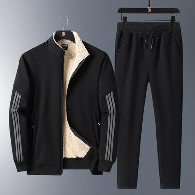 Новый зимний утолщенный кардиган из овечьей шерсти, флисовый свитер, двухкомпонентный зимний спортивный костюм с капюшоном для отдыха