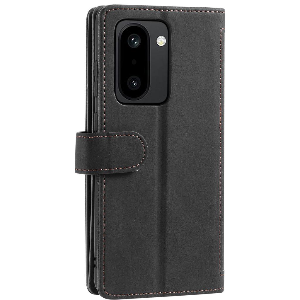 For OnePlus 15R 5G Case 9 Card Slots Zipper Wallet PU Leather Phone Cover with Wrist Strap