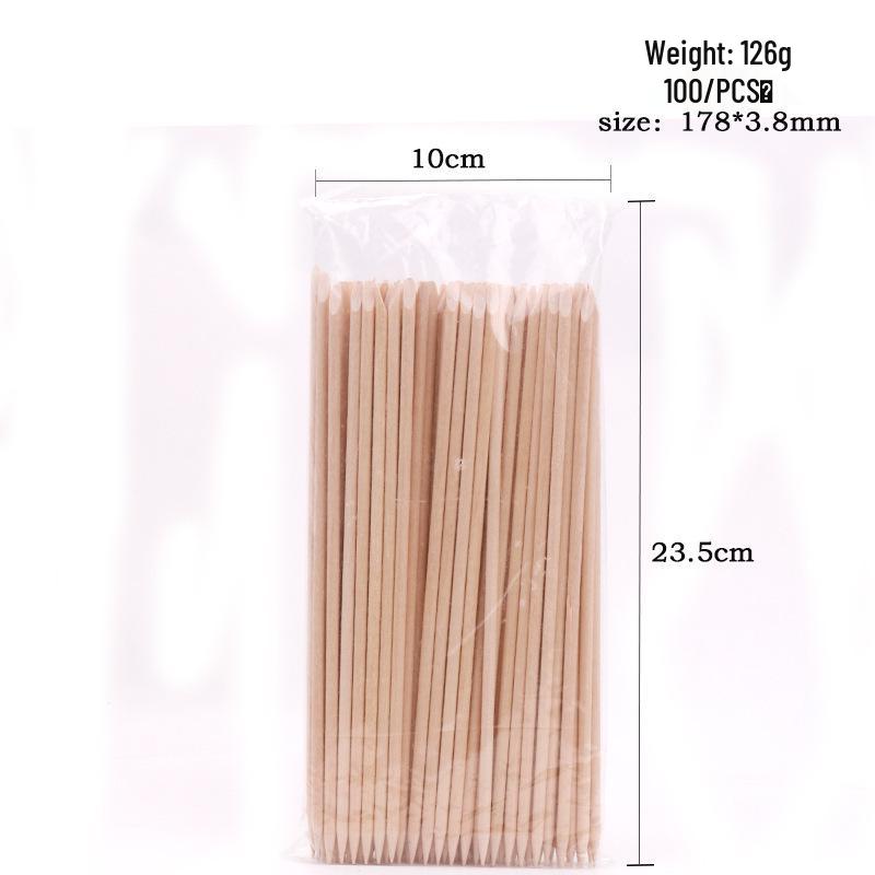 Двусторонние палочки из апельсинового дерева для отодвигания кутикулы 11,4 см, 100 шт./пакет - Инструмент для доттинга ногтей