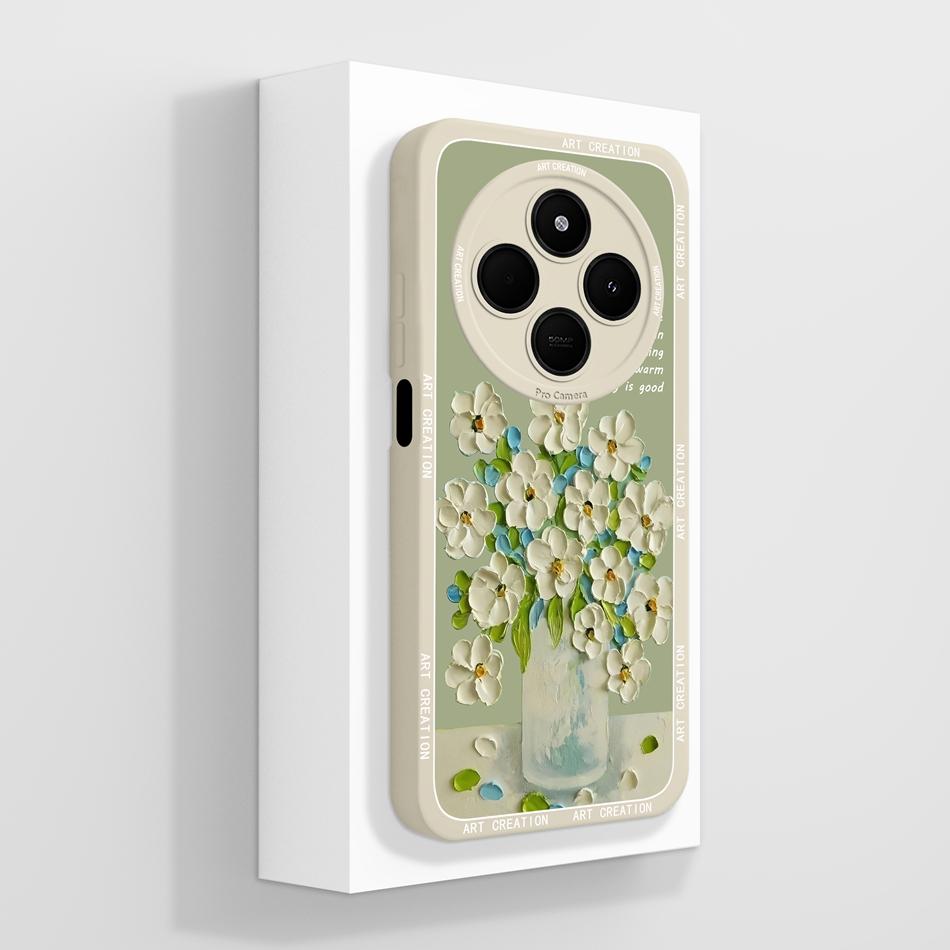 Case For POCO C75 Oil Painting Phone Back Cover For Xiaomi POCO C 75 4G 5G Soft Liquid Silicone Bumper Camera Protection Funda