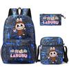 3Pcs/set Cartoon Printed Backpack Teenager Student Boy Girl Schoolbag Larger Capacity Bagpack Travel Bag Kid Gift Mochila