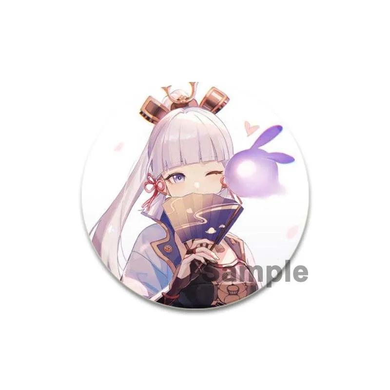 Значок Genshin Impact 32/44/58 мм, милые броши для косплея Камидзато Аяка, креативные изысканные эмалевые булавки для одежды, рюкзака, ювелирных изделий, аксессуаров