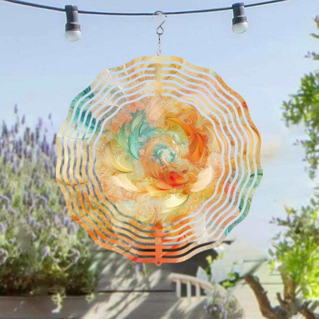 Vibrant Stained Glass Wind Chime with 360 Rotation Colorful Outdoor Decor for Garden Balcony Creative Gift Idea Hanging Ornament